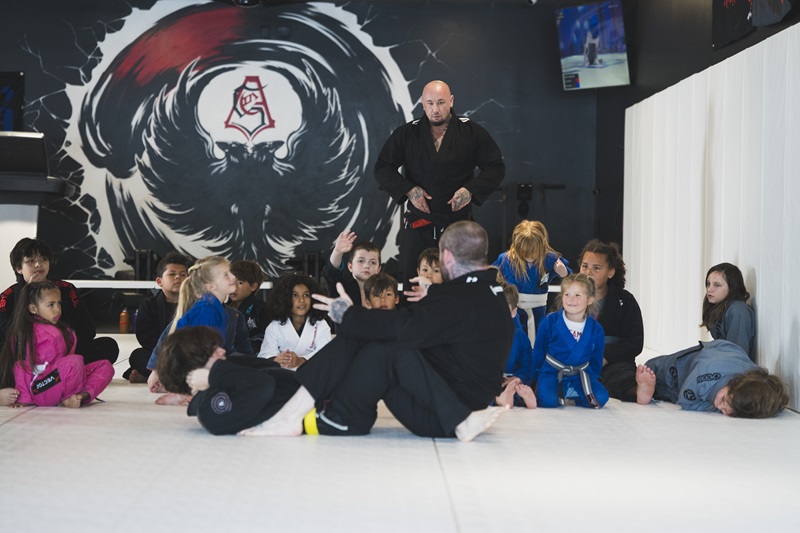 Fighter doing sit ups on Floor In Training 